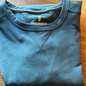 Free Country Micro-Tech Teal Long Sleeve Crewneck Sweatshirt Sz XL EUC! Like New